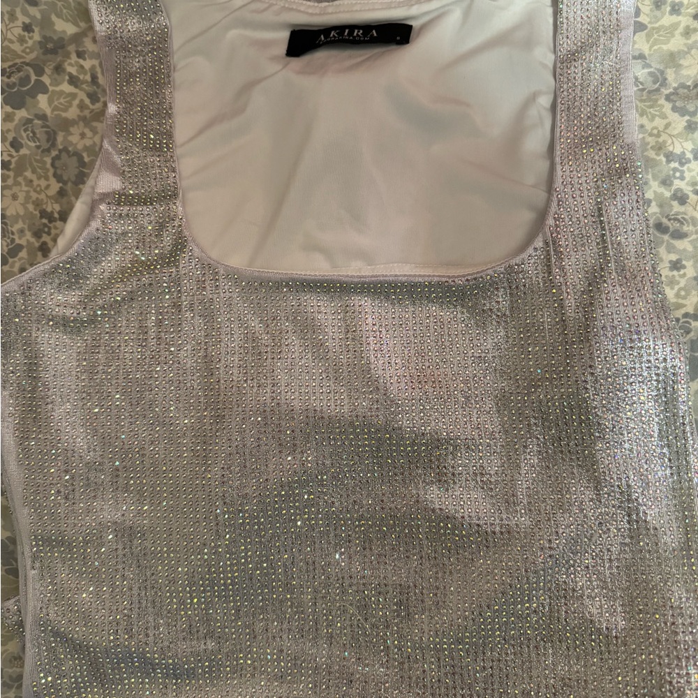 Akira rhinestone/ embellished bodysuit size small - Picture 3 of 4